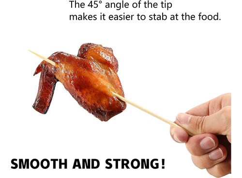 300 Brochetas De Bambú De 8 Pulgadas, Pinchos De Madera Para
