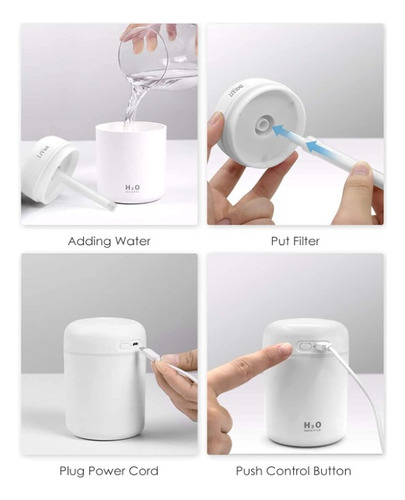 Humidificador Led Usb Ultrasónico Difusor Luz Rgb Gaon