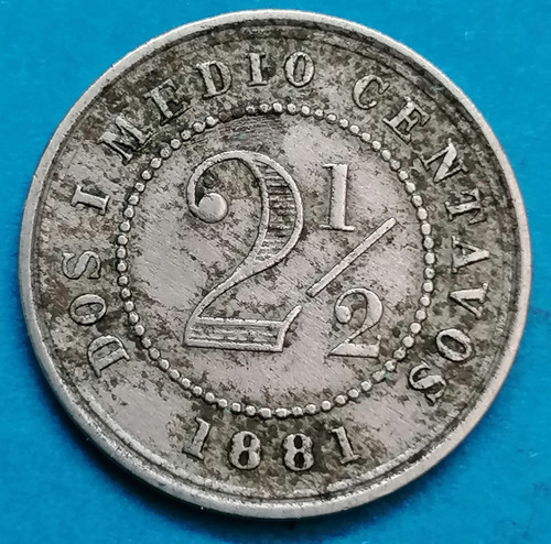 Colombia  Monedas 21/2 Centavos 1881 Grande