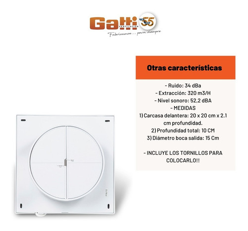 Imagen 8 de 10 de Extractor De Aire Baño 6 (15 Cm) C/ Pers. Motor Potenciado