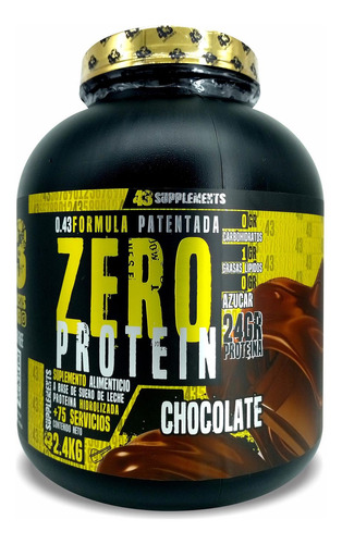 Proteina Hidrolizada 43 Whey Zero 2.4 Kg 75 Servicios Sabor Chocolate