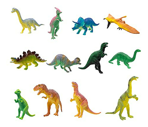 Figuras Dinosaurio Plástico - 12 Piezas, Niños Y Fiestas.