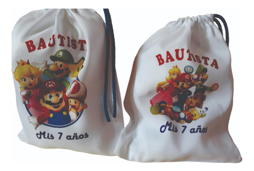 Mario Bros Bolsita Personalizada Por 40u Golosineras