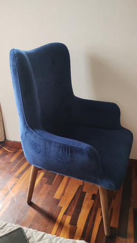 Sillón Butaca Azul Para Sala Usado 9.8/10 - Excelente Estado (Usado)