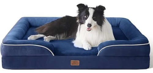 Cama Sillon Ortopedica Para Perros Grandes Color Azul Marino Diseño Colores