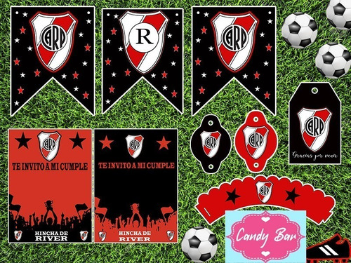 Kit Imprimible Candy Bar River Plate Futbol Editable