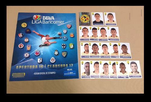 Liga Mexicana 2016 Album Panini Vacio Y 18 Estampas America