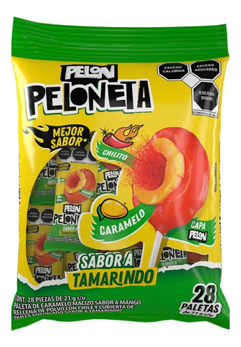 Paleta Pelón Peloneta Tamarindo Mango Dulce Caramelo Piñatas