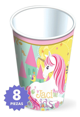Unicornio Vasos Decorados Artículo Fiesta - Uni0m1