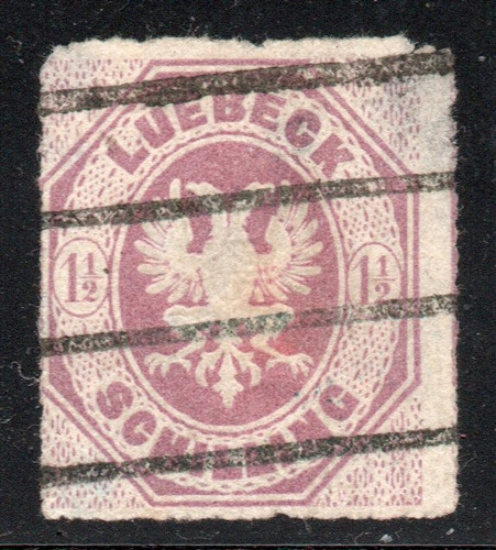 Lubeck (alemania) Sello Deteriorado Escudo De Armas Año 1866