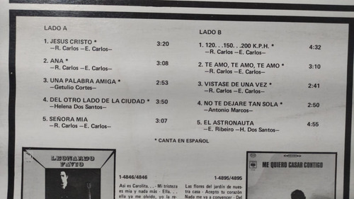 Roberto Carlos Canta En Español Vol 2 Lp Import De Coleccion (Usado)