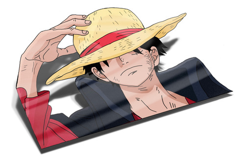 Luffy Sticker Para Coches, Tablet Cel Acabado Holográfico