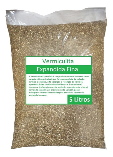 Vermiculita Expandida Fina Pacote De 5 Litros