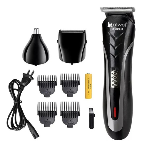 Rasuradora Maquina Afeitadora De Barba Y Cabello Kaiwei C555 Negro