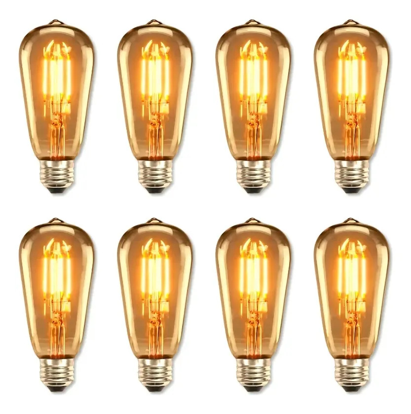 Kit 8 Lâmpadas Led Homefy St64 Cor Branco quente 4w 2400k 380lm
