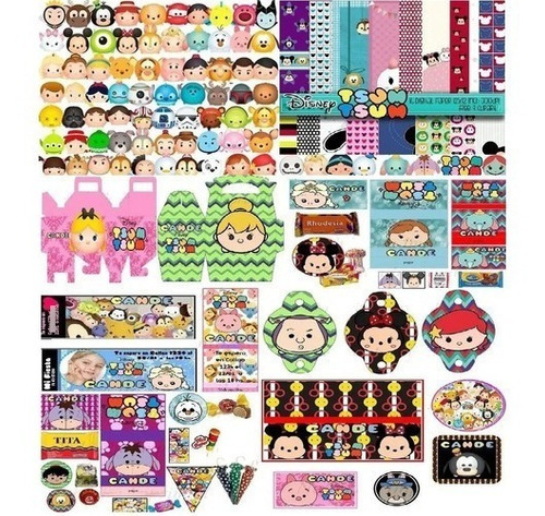 Kit Imprimible Editable Cumpleaños Tsum Tsum