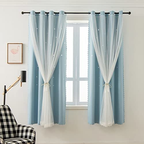 Lugotal Cortinas Opacas Para Niños, Color Azul, Para Dormito