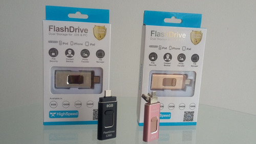 Flash Drive 4 En 1 Para iPhone Y Android 8g. Memoria Usb
