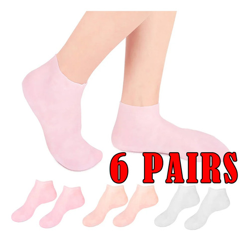 Calcetines De Silicona Para Spa, 6 Pares De Calcetines De Ge