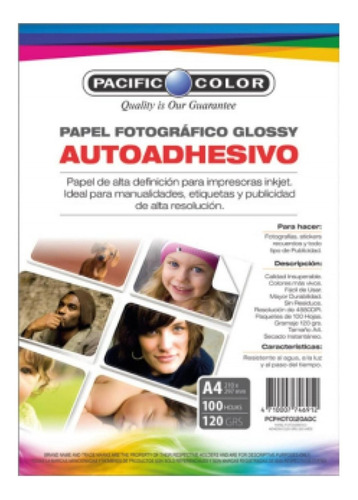 Papel Fotográfico Glossy Autoadhesivo 20 Hojas A4 120 Gramos