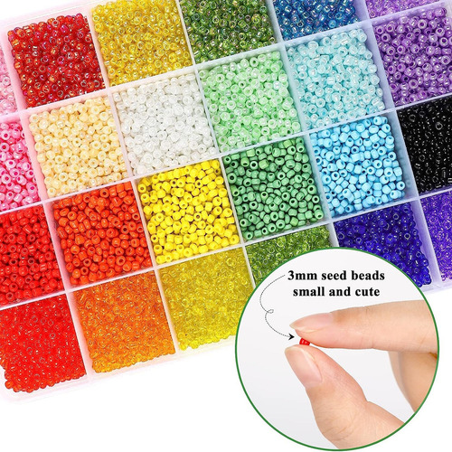 Juego De Perlas De Vidrio Dicobd, 10800 Piezas, 3 Mm, 8/0, P
