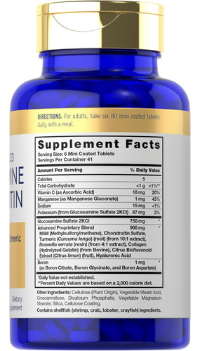 Carlyle Glucosamina Condroitina Msm Cúrcuma | 250 Minicompri