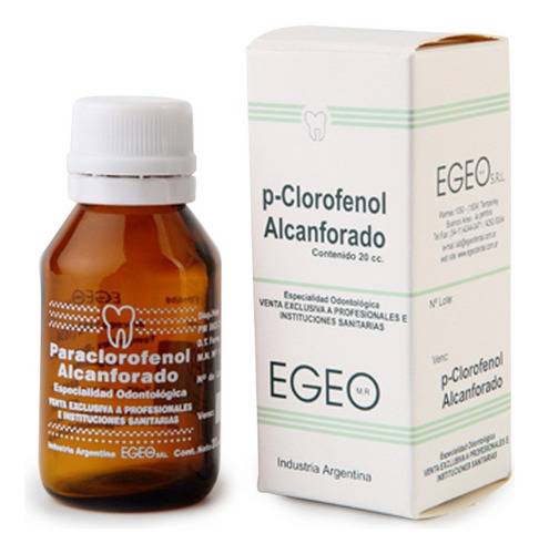 Paraclorofenol Alcanforado Gotero 20ml Egeo Odontología