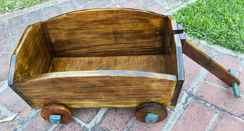 Carrito Infantil De Arrastre De Madera Para Juguetes O Leña (Usado)