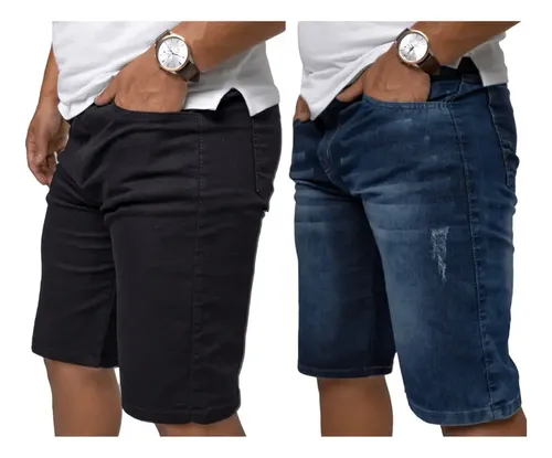 Kit 2 Bermudas Masculinas Jeans