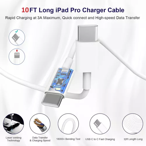 Cargador de pared USB C para iPhone 15, cargador de pared tipo C, paquete  de 2 con 2 cables de 6 pies para iPhone 15/15 Plus/15 Pro/15 Pro Max/iPad