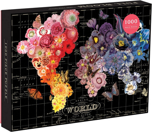 Rompecabezas De Mapa Del Mundo Galison Full Bloom, Multic