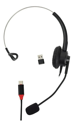 Diadema Mono Auricular Cable Call Center Micrófono Ajustable