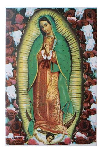 Virgen De Guadalupe Mod Rosas Imagen  En Azulejo 20x30cm