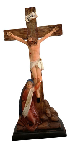 Figura Religiosa De Jesús Con Cruz De Jesús Con Madre Para