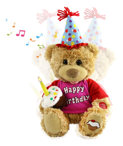 Houwsbaby Feliz Cumpleanos Oso De Peluche Interactivo Anima