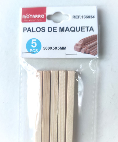 3 Bolsas De Palos Para Maqueta/madera 50cm X 5mm X 5mm