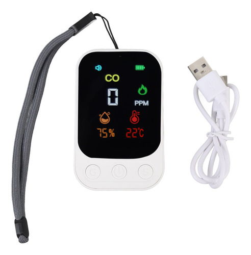 Detector De Medidor De Co Blanco Y Blanco Multifuncional Por