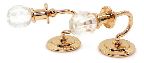 4x 2pcs Aleación De Metal Escala 1:12 Lámpara De Pared Luz