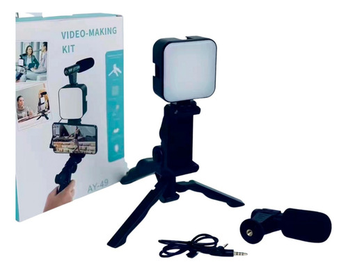 Estabilizador Celular C/ Luz Y Micrófono Bluetooth Calidad Color Negro