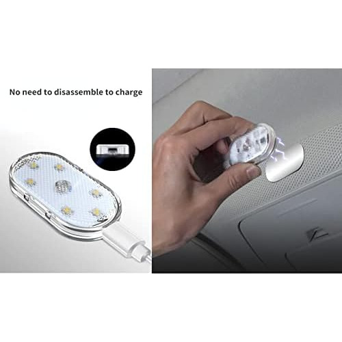 2 Luces Led Interior Del Automóvil, 7 Colores, 6 Brill...