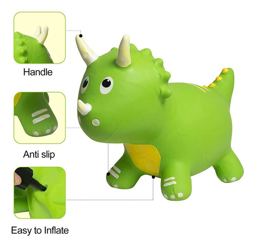 Juguete Inflable Dinosaur Bouncy Para Montar Animales Con Bo