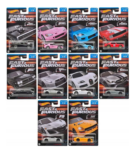 Set Coleccion X 10 Hot Wheels Rápido Y Furioso 