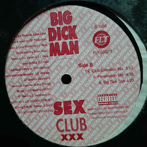 Vinilo Big Dick Man Sex Club Xxx E2