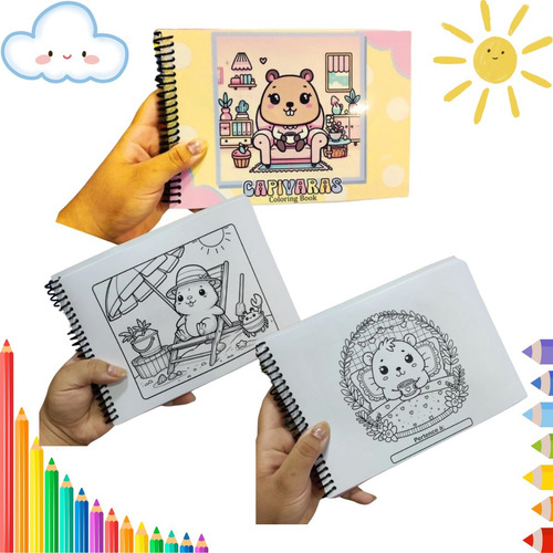 Para Livro De Colorir Em Capa Dura Com Desenhos Variados E