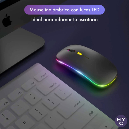 Mouse sem fio Megan Tech Mouse sem fio com luz RGB preta