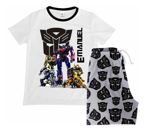 Pijama Short Niño Transformers Algodon 