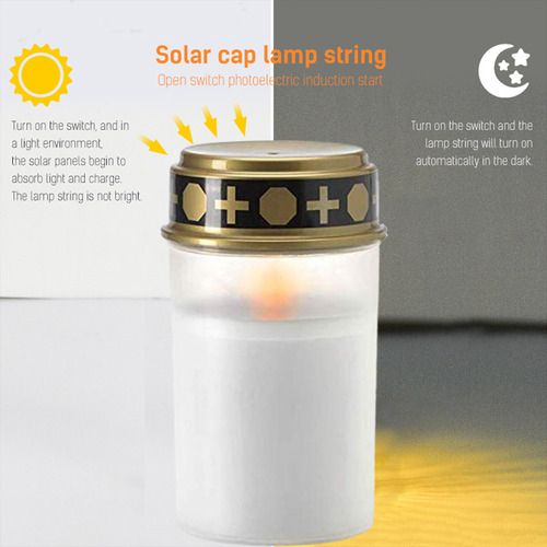 Lámpara Solar Para Tumba: Vela Solar Led Para Tumba Con Tapa