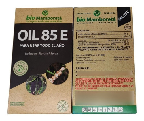 Mamboreta Oil 85 E Insecticida Aceite Emulsionable X 200cc