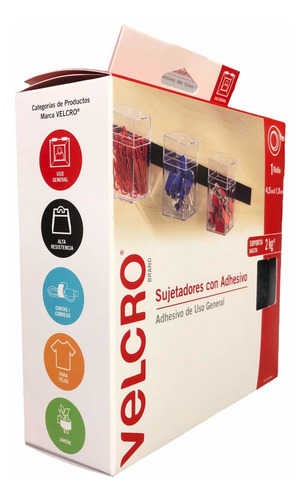Sujetadores Con Adhesivo Rollo 4.5m X 19mm Velcro Multi Uso