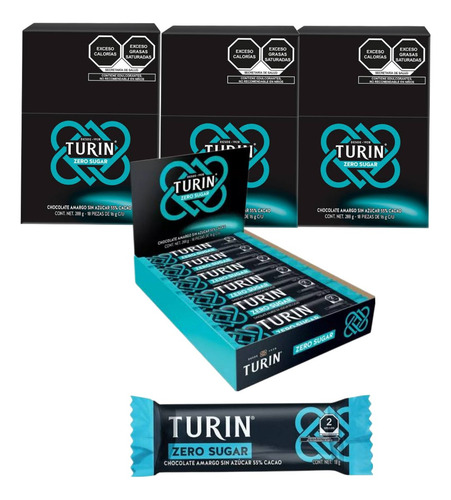 Chocolate Amargo 72pz De 16g C/u Sin Azúcar 55% Cacao